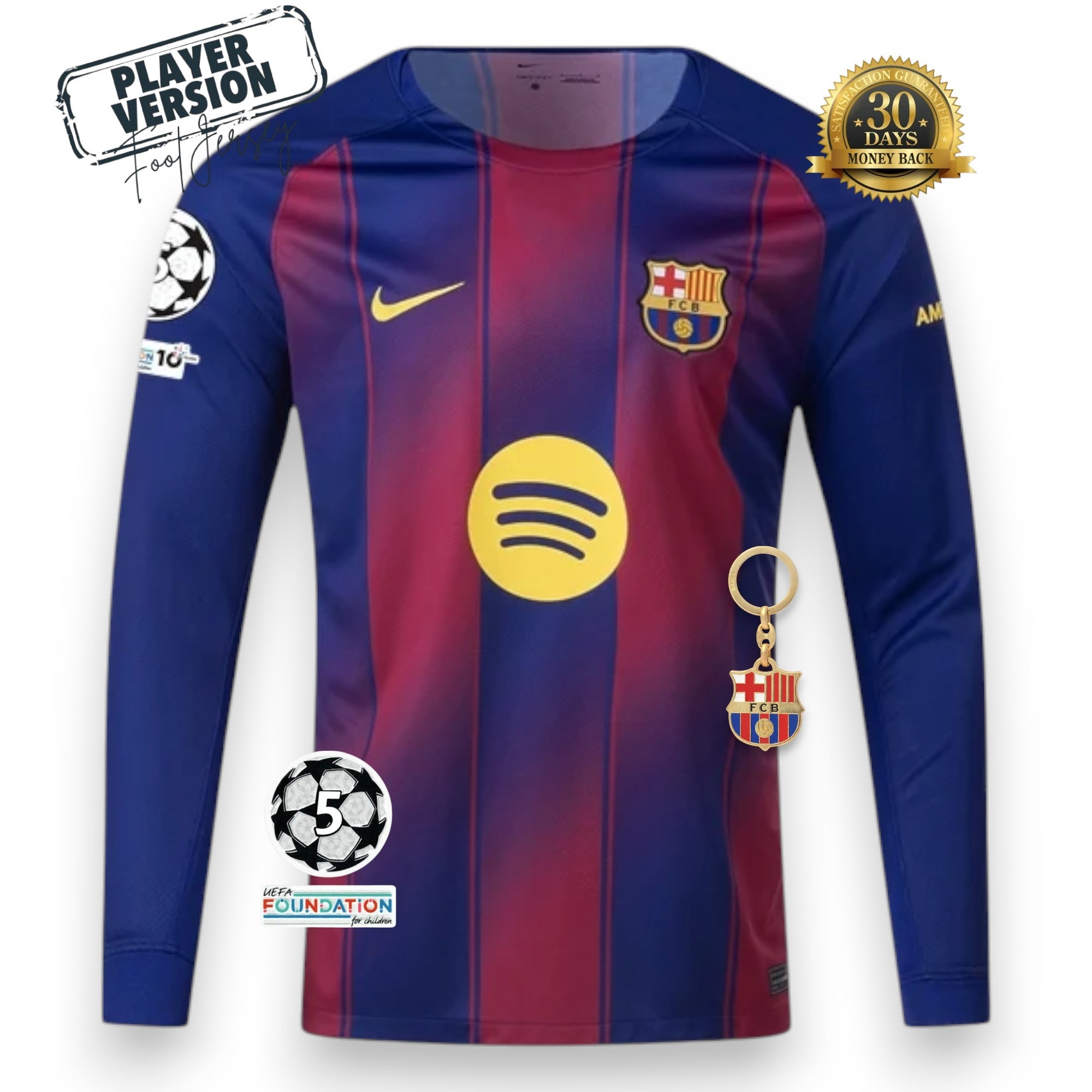 Barcelona 25/26 Home Player Jersey - Long Sleeve